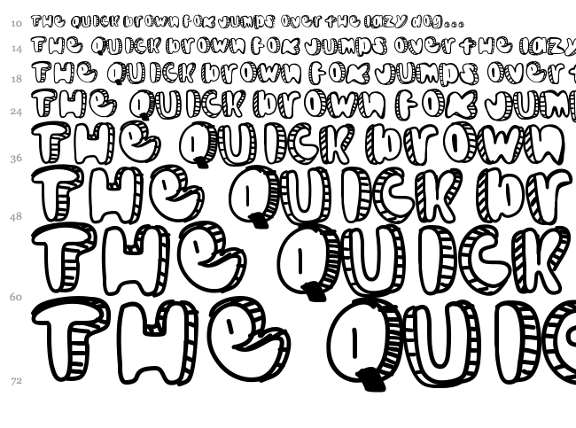 Doodle font waterfall