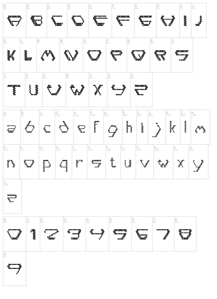 Diamondpoint font map
