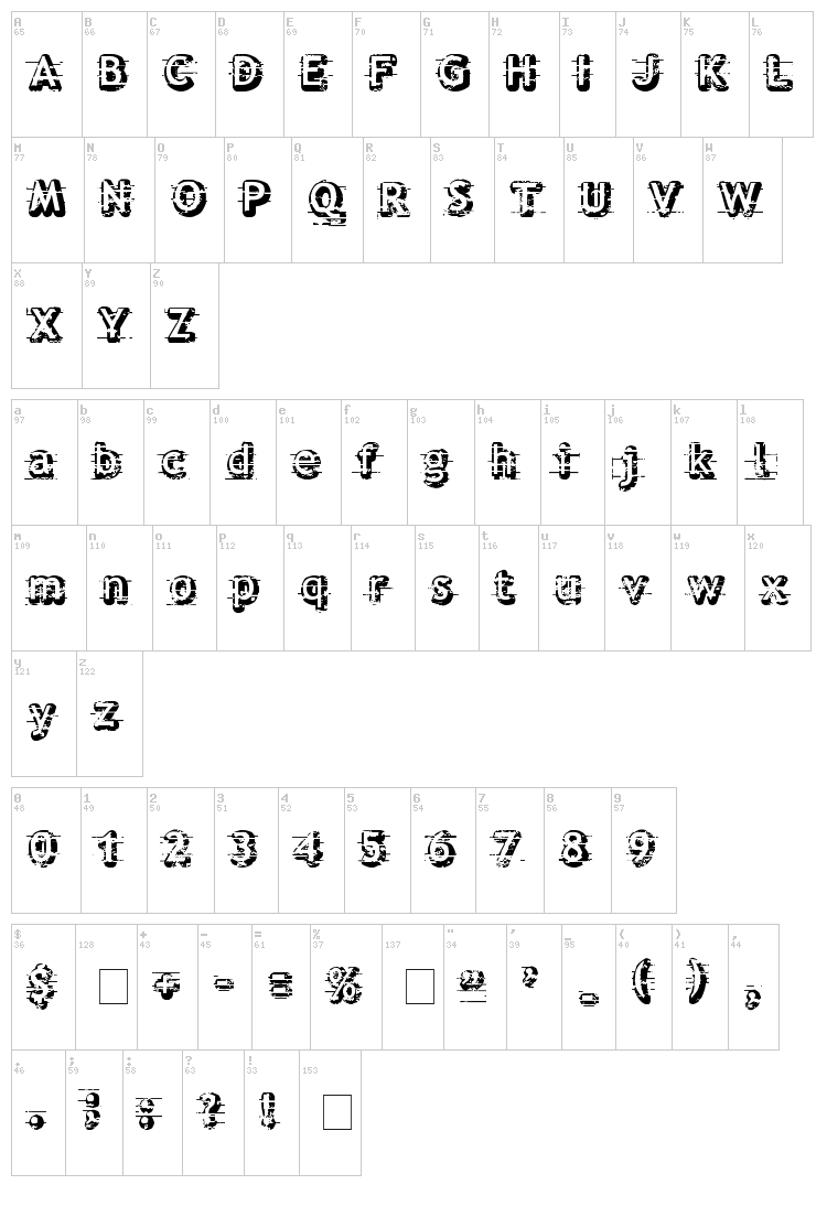 Alfred 24 font map
