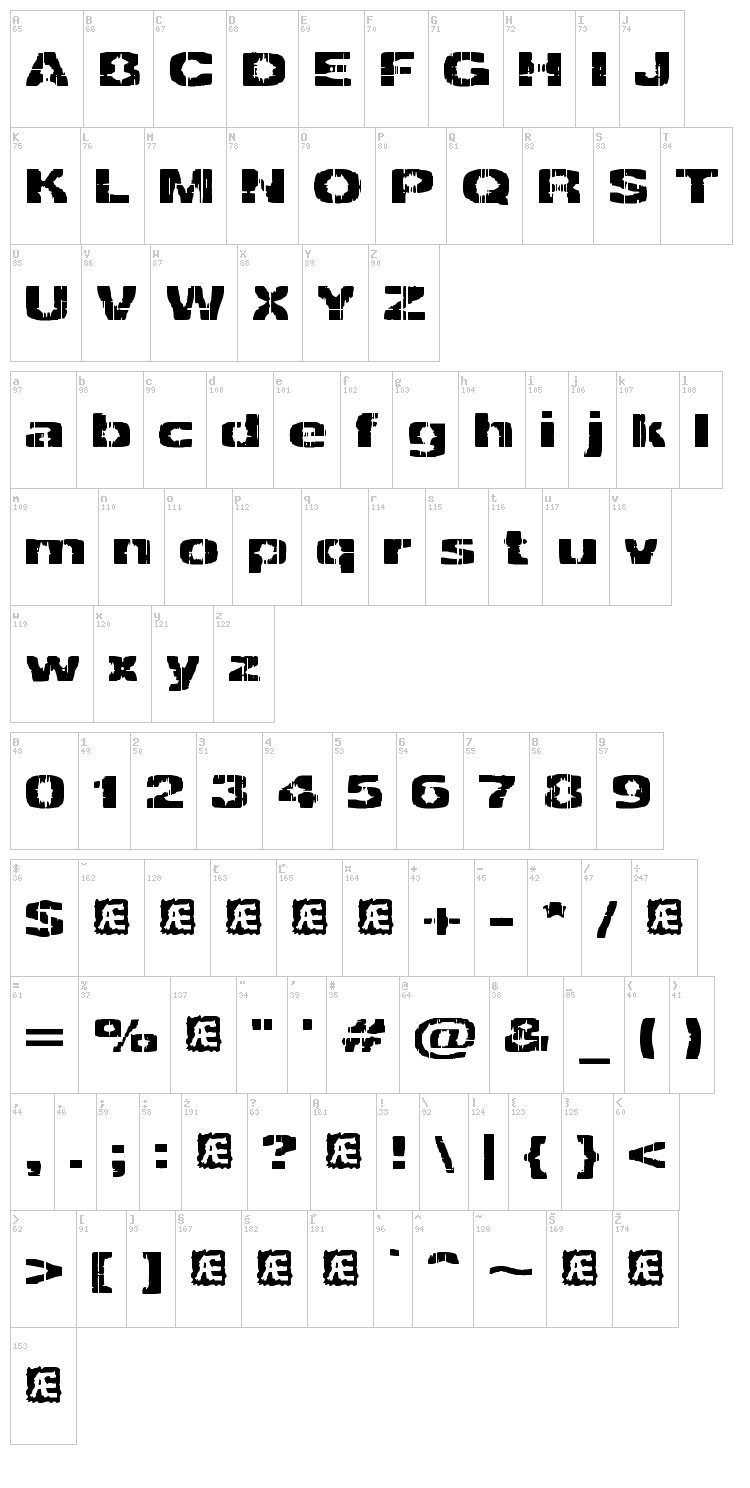 Decrepit font map