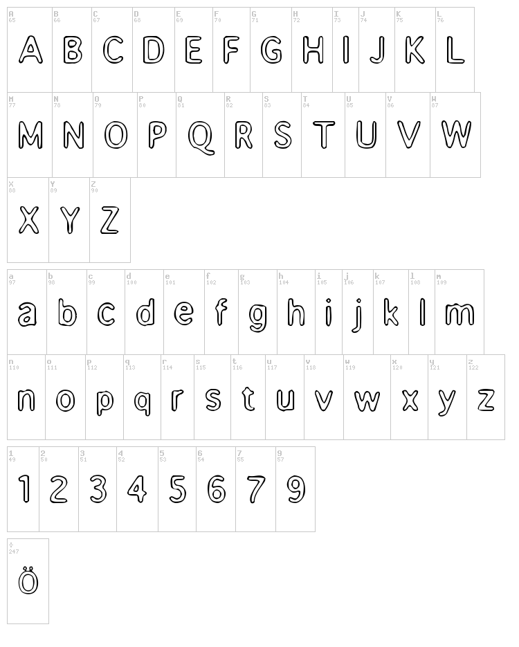 Enemafont font map