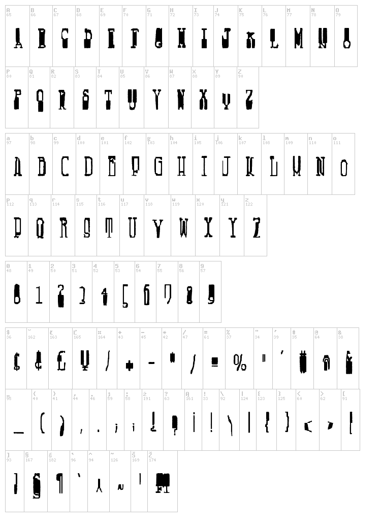 Fucsimile font map
