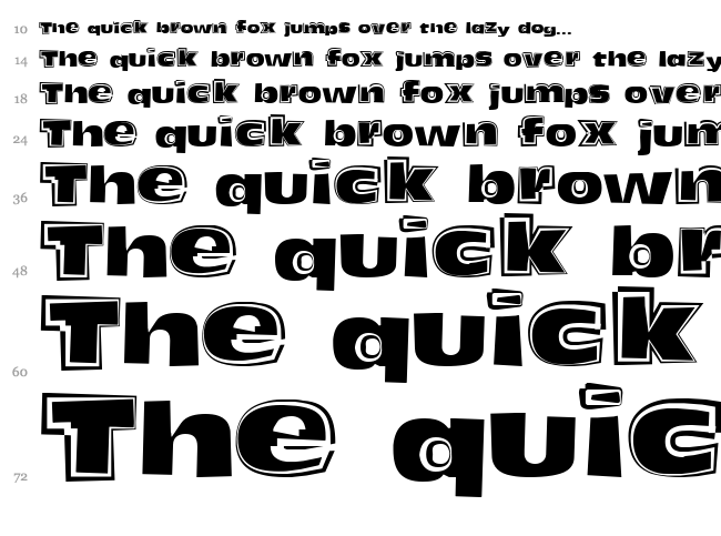 Funky Olive font waterfall