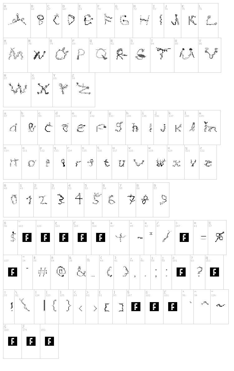 Magicial Game font map