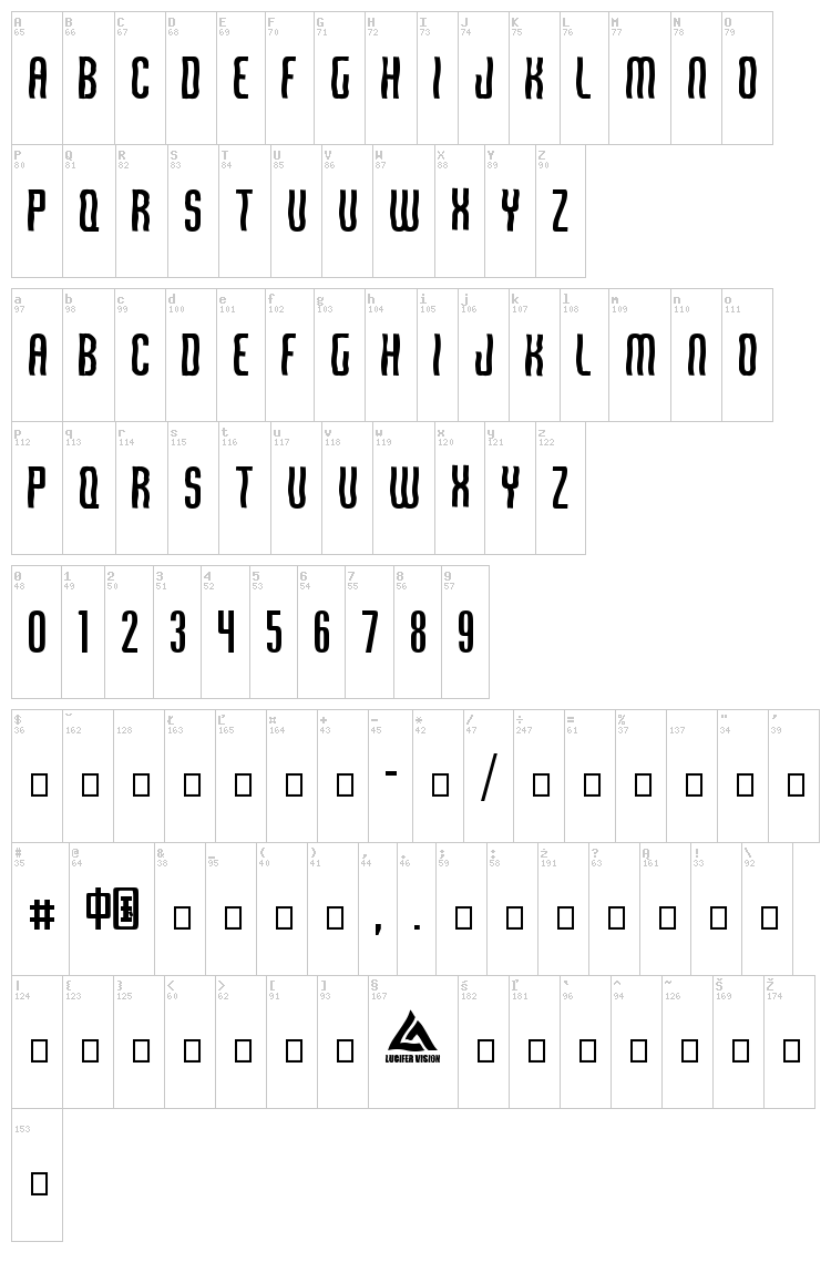 Qirof font map