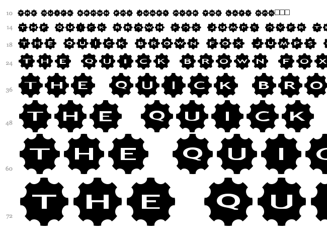 AlphaShapes Gears 3 font waterfall