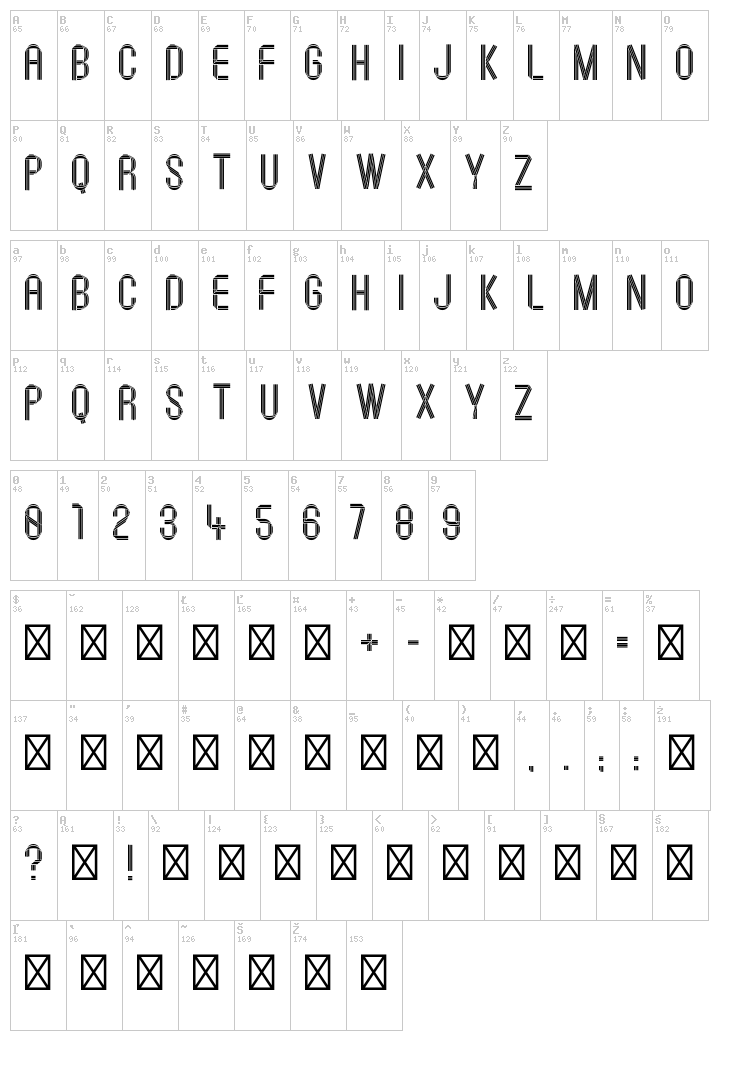 Baton Decorative font map