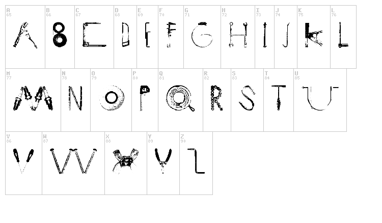 ToolBox font map