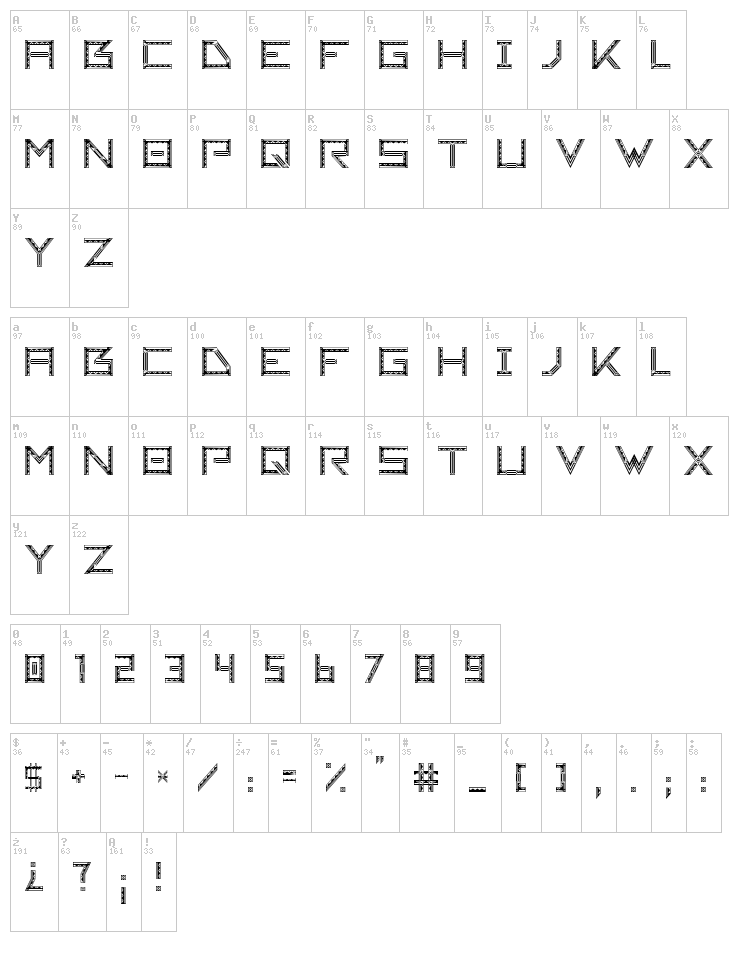 Tsachi font map