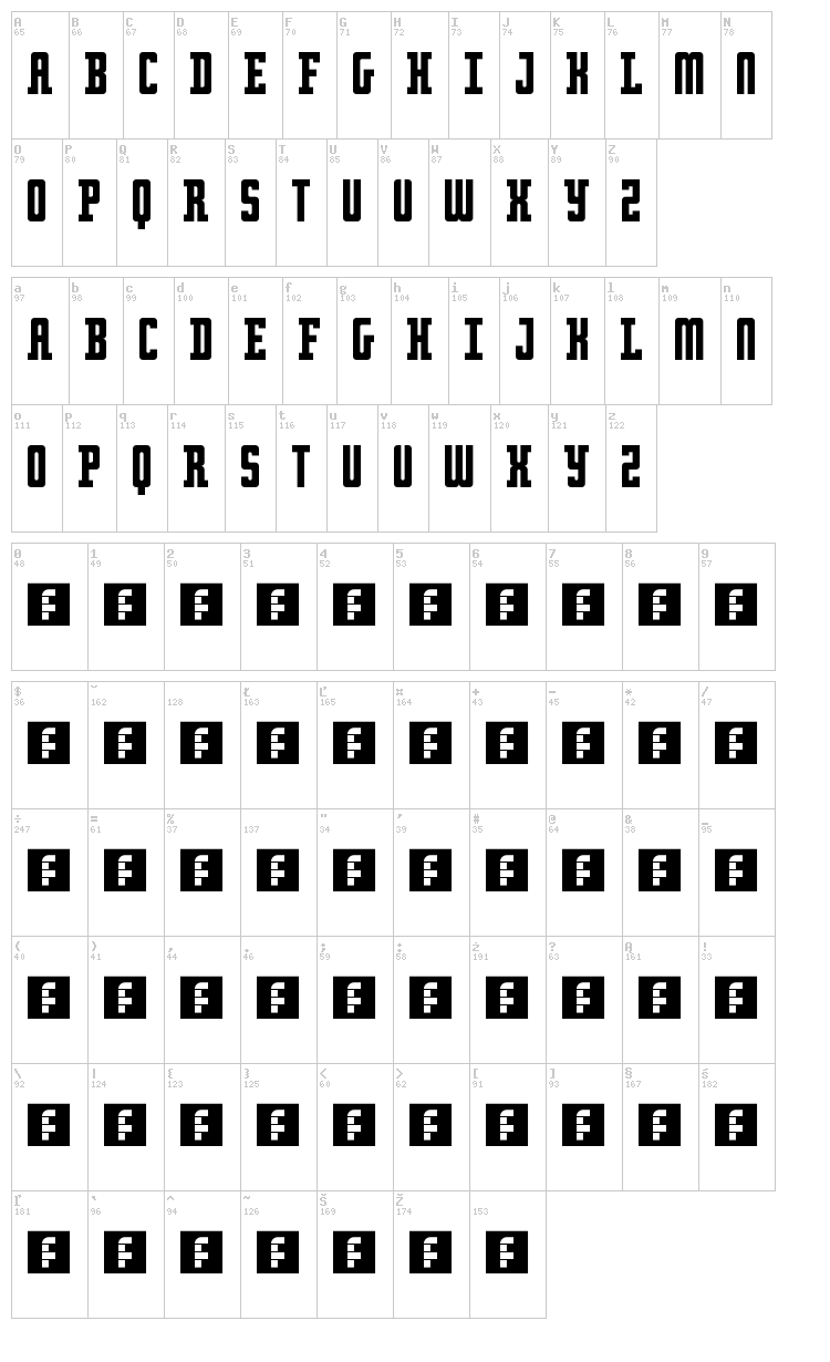 Retro serif font map