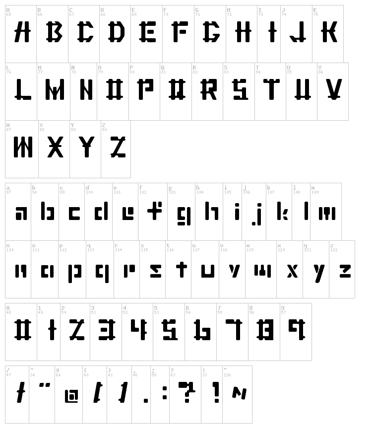 Cater font map