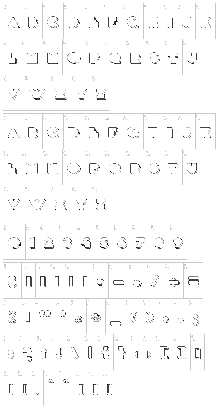 DeLarge font map