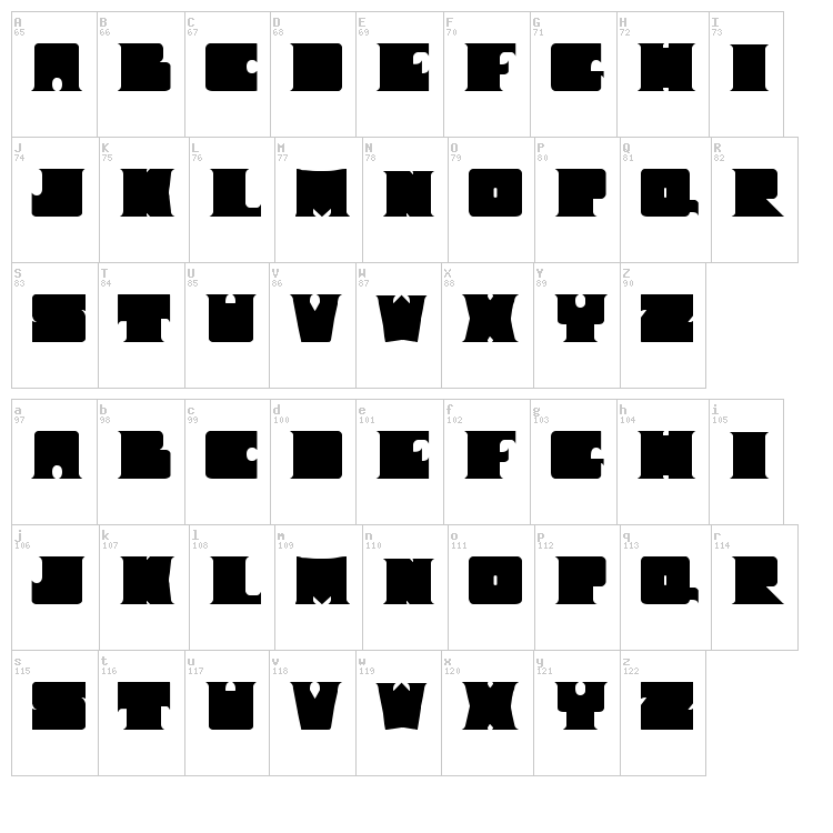 I Shot The Serif font map