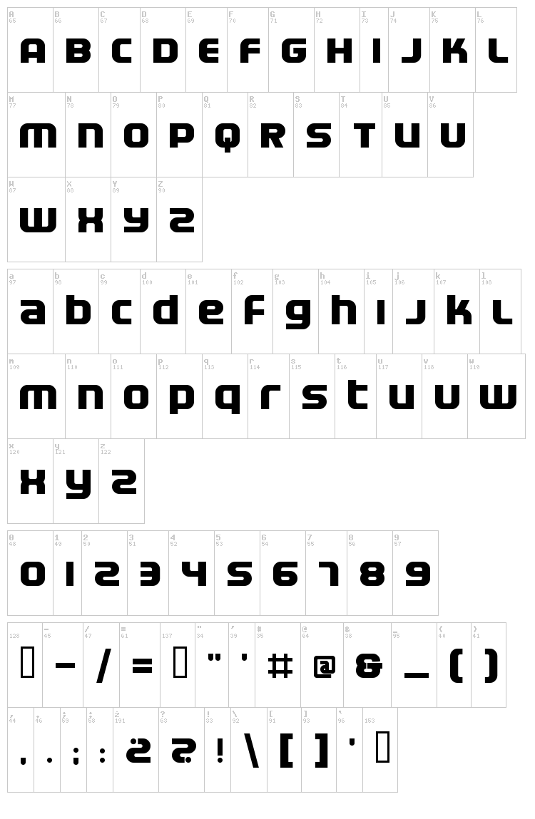 Electrofied font map