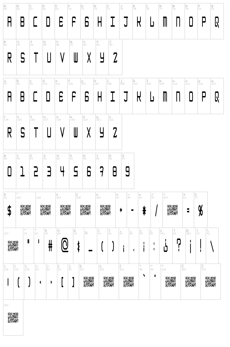 Epicenter font map