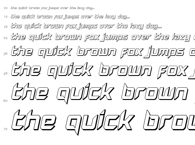 Hollow Point font waterfall