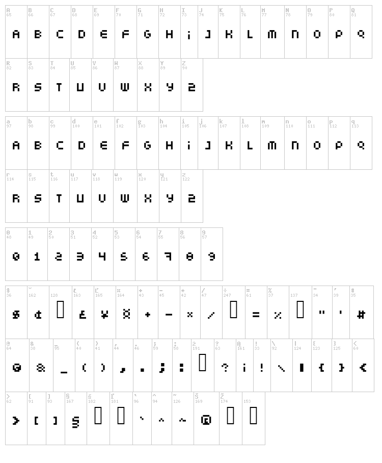 Somepx font map