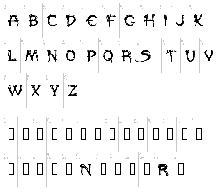 Paleos font map