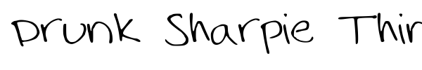 Drunk Sharpie Thin font preview