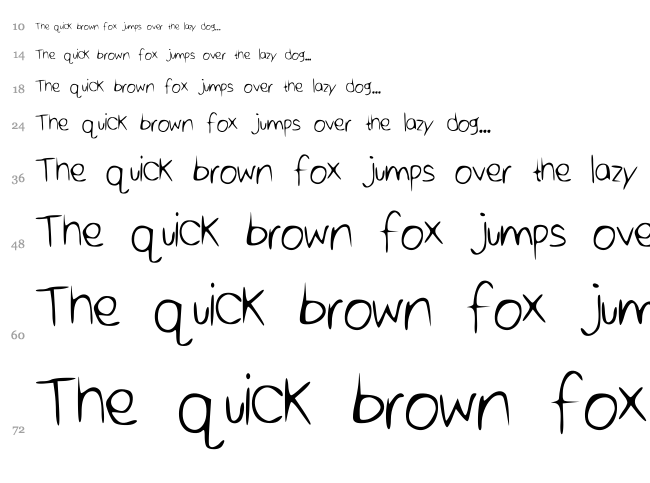 Oh Hello font waterfall