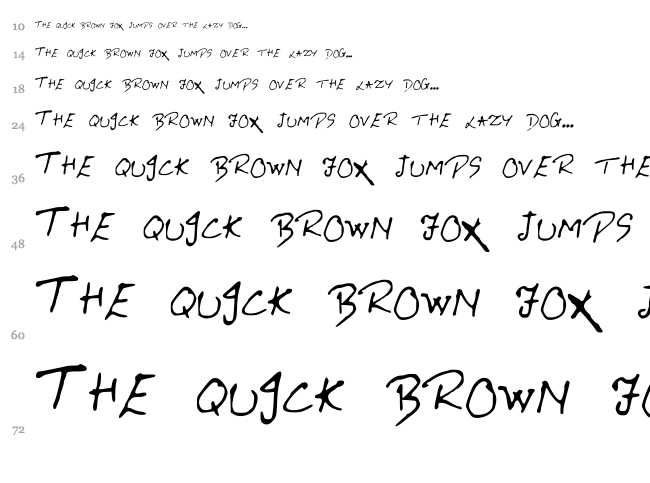 Ritviks Handwriting font waterfall
