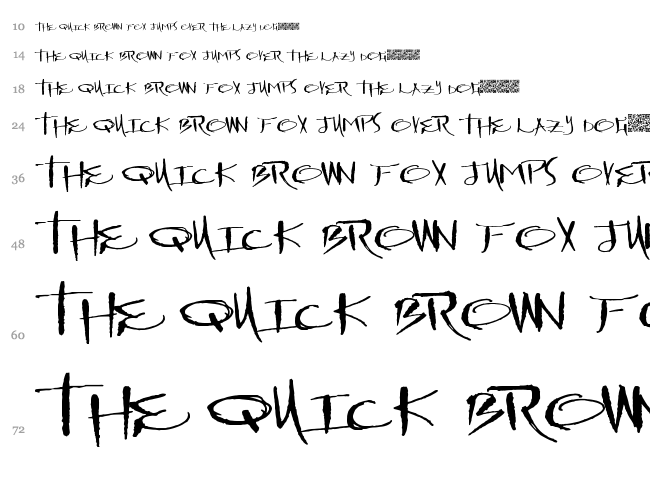 Drawing Machine font waterfall