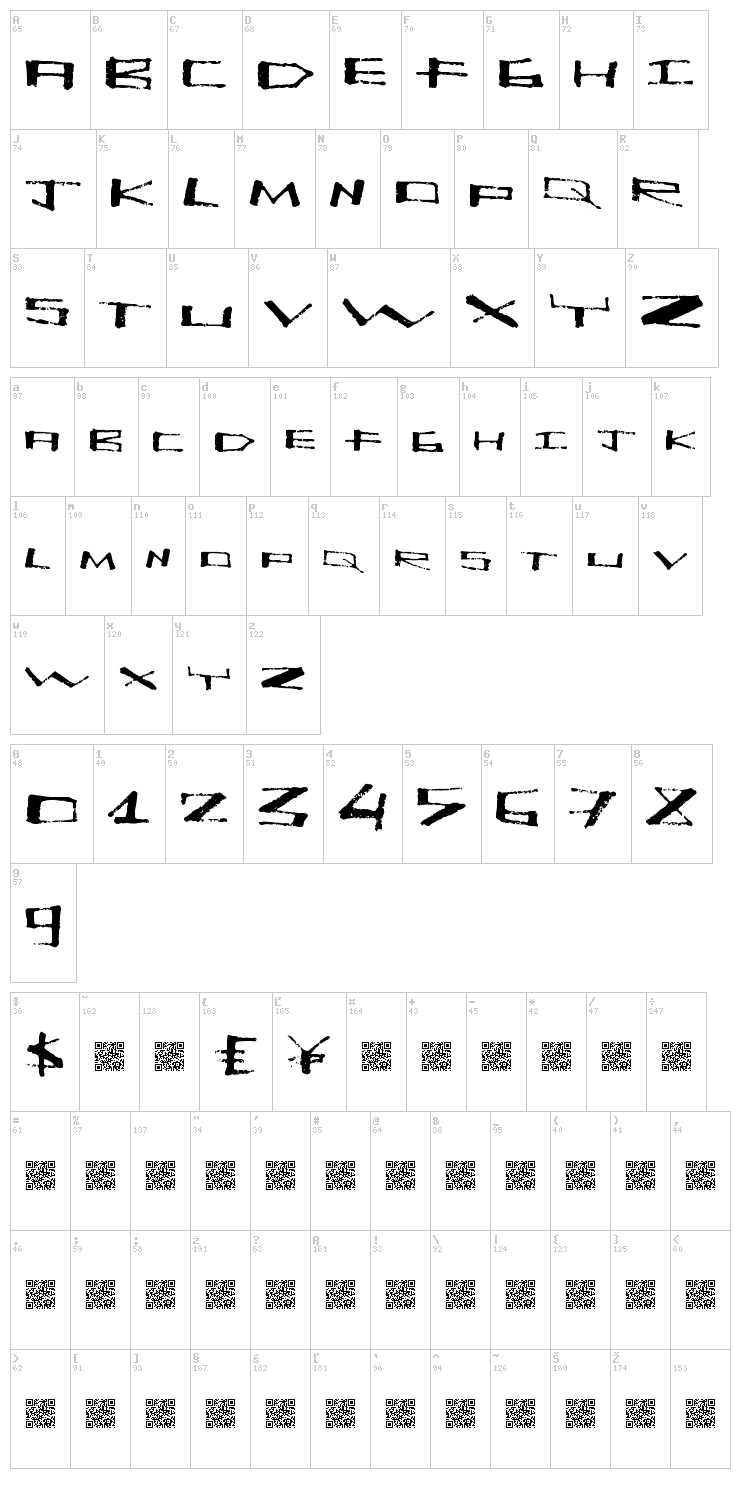 Kite High font map