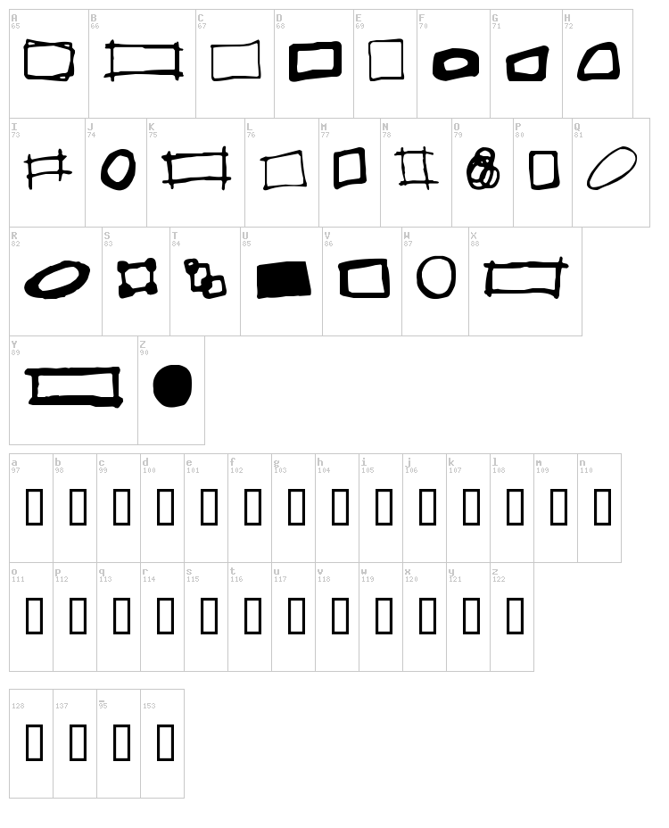 Some Boxes font map