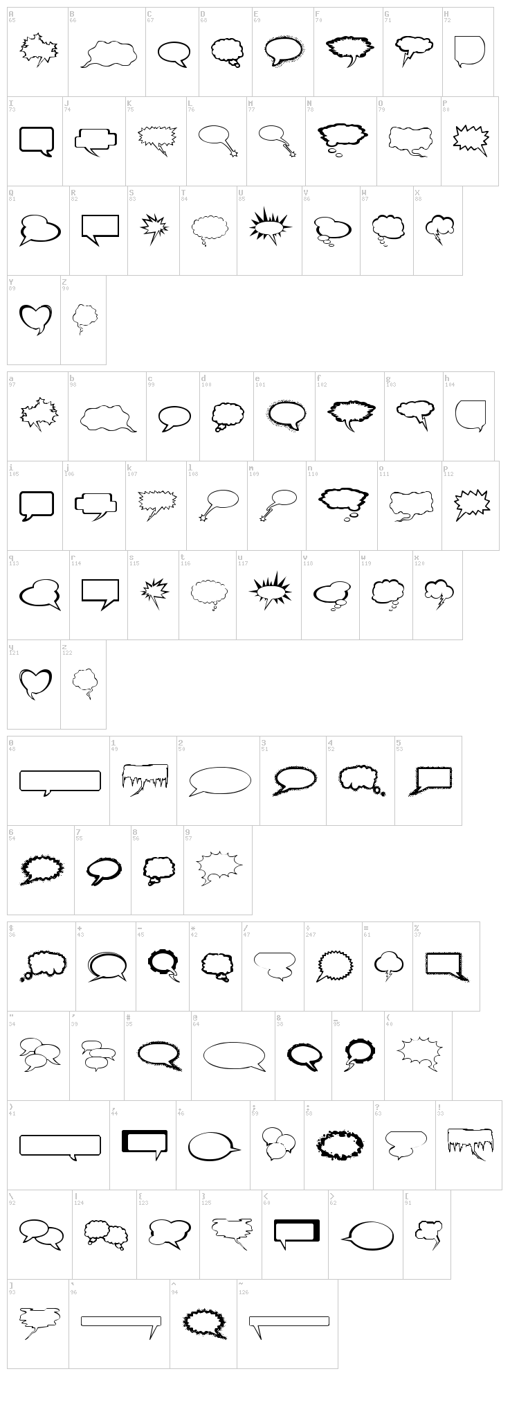Talkies font map