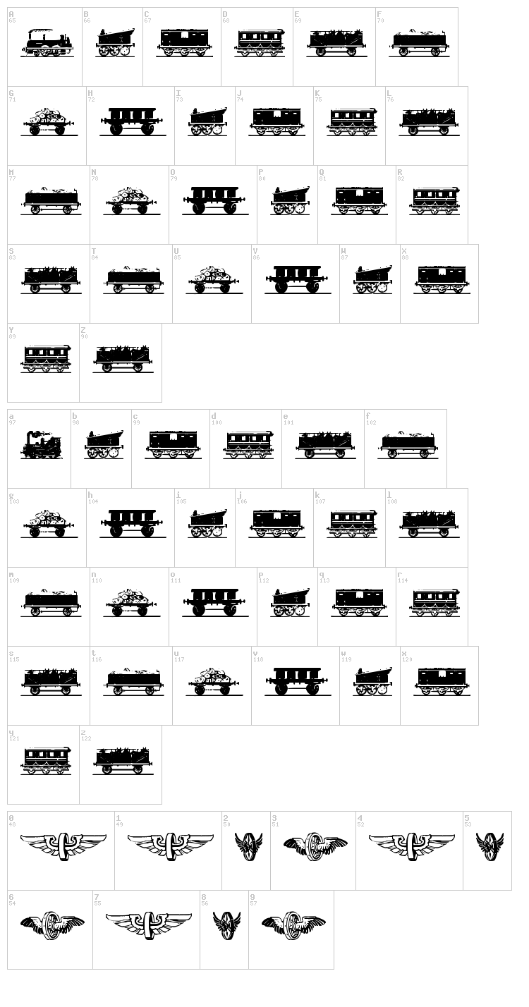 Eisenbahn font map