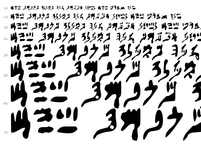 Hieratic Numerals font waterfall