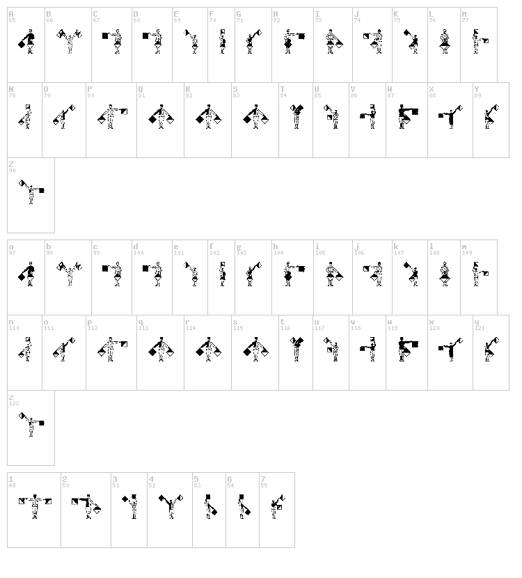 SignFlags font map