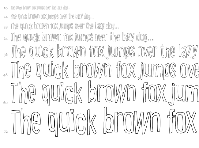 Cartoon East font waterfall