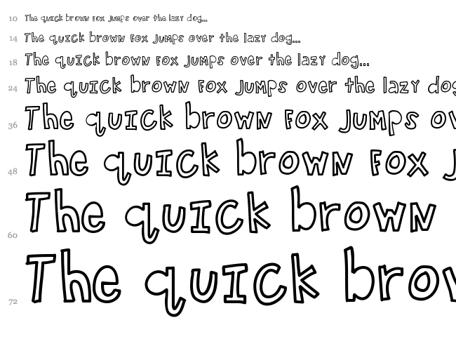 KB Like Pink Stars font waterfall