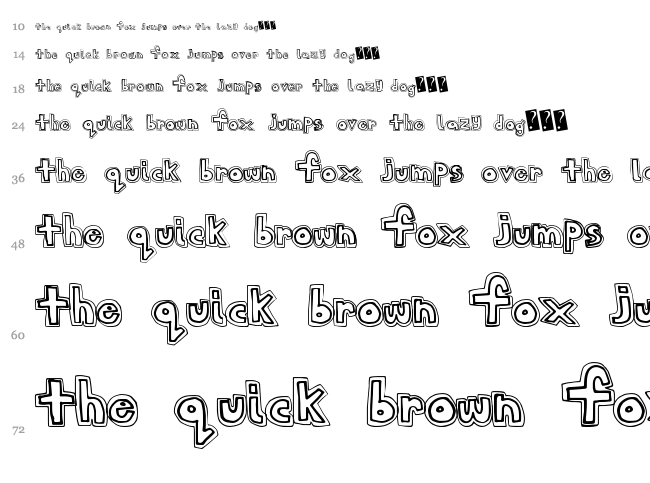 Sans College font waterfall