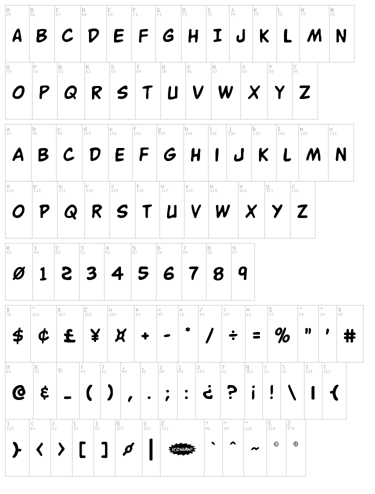 Buddy Champion font map
