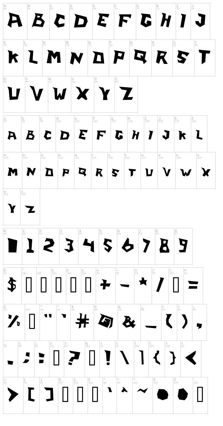 I Learn From Wall font map