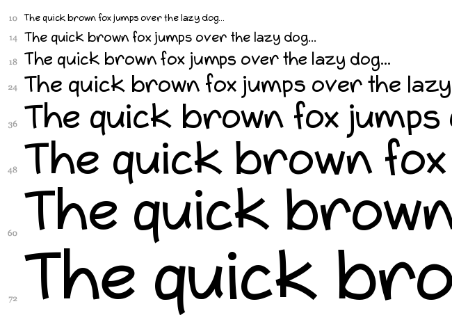 Typo Comica font waterfall