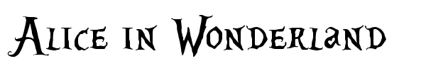 Alice in Wonderland font preview