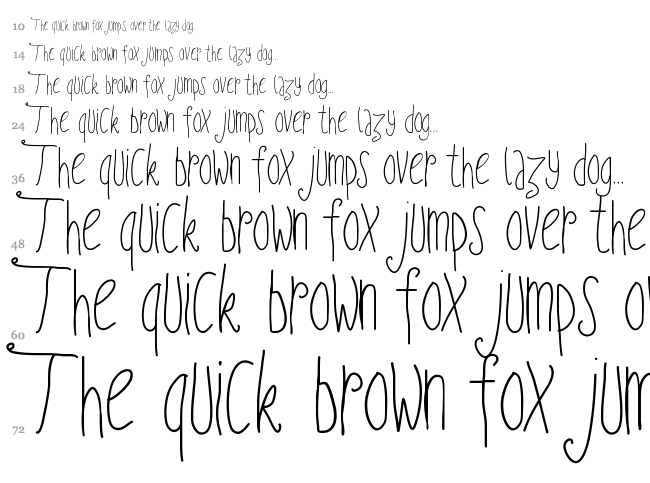 PW Fairy Tales font waterfall