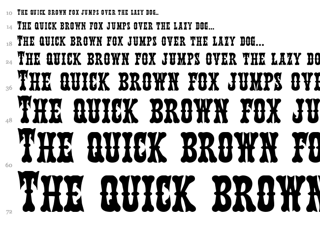 Texas Ranger font waterfall
