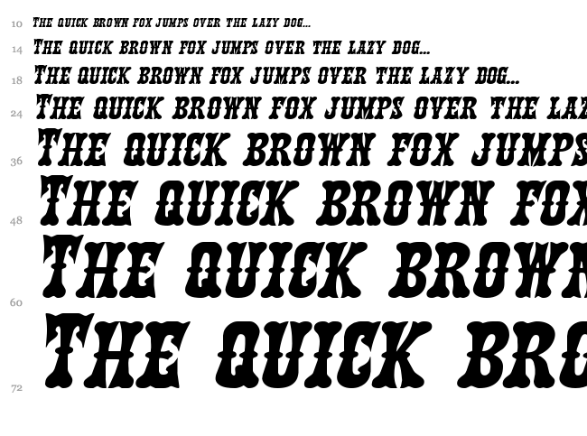 Texas Ranger font waterfall