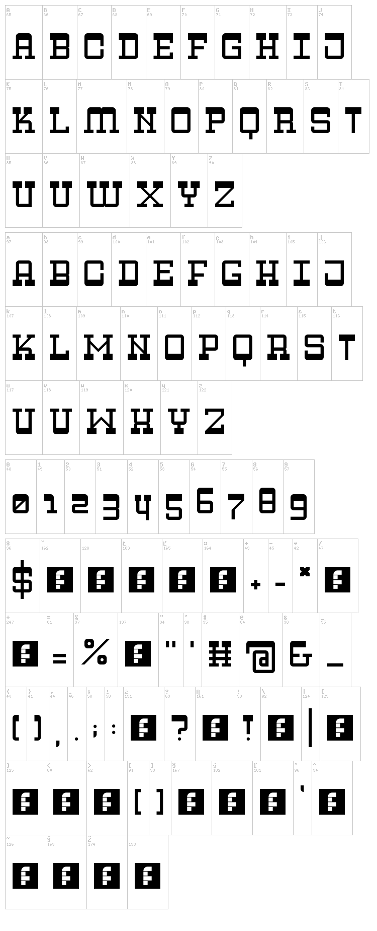 Zapadni font map