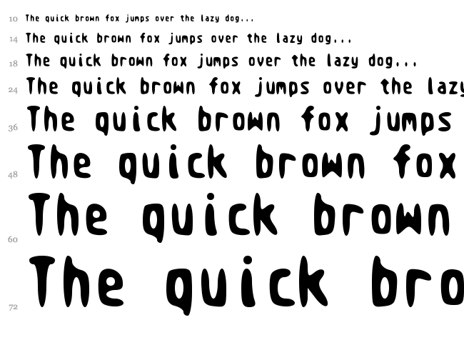 Atari Traced font waterfall
