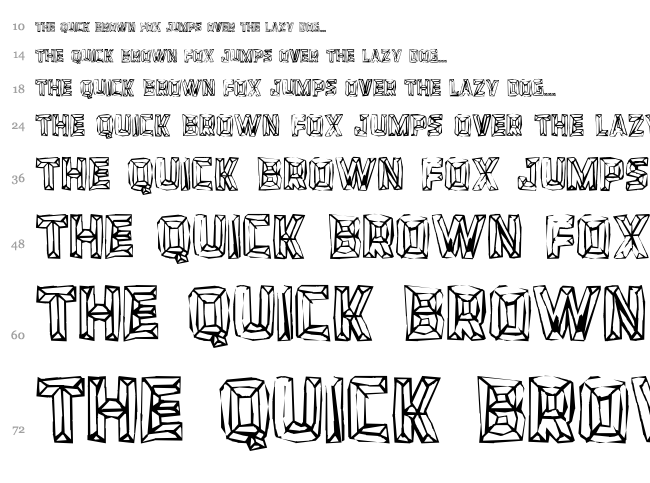 Bevel Hands font waterfall