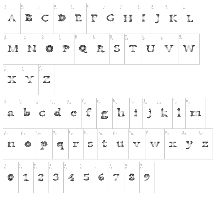 Canada Mist font map