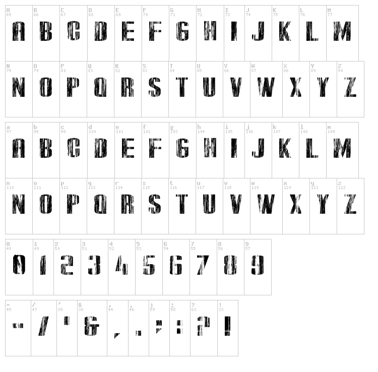 Downer font map