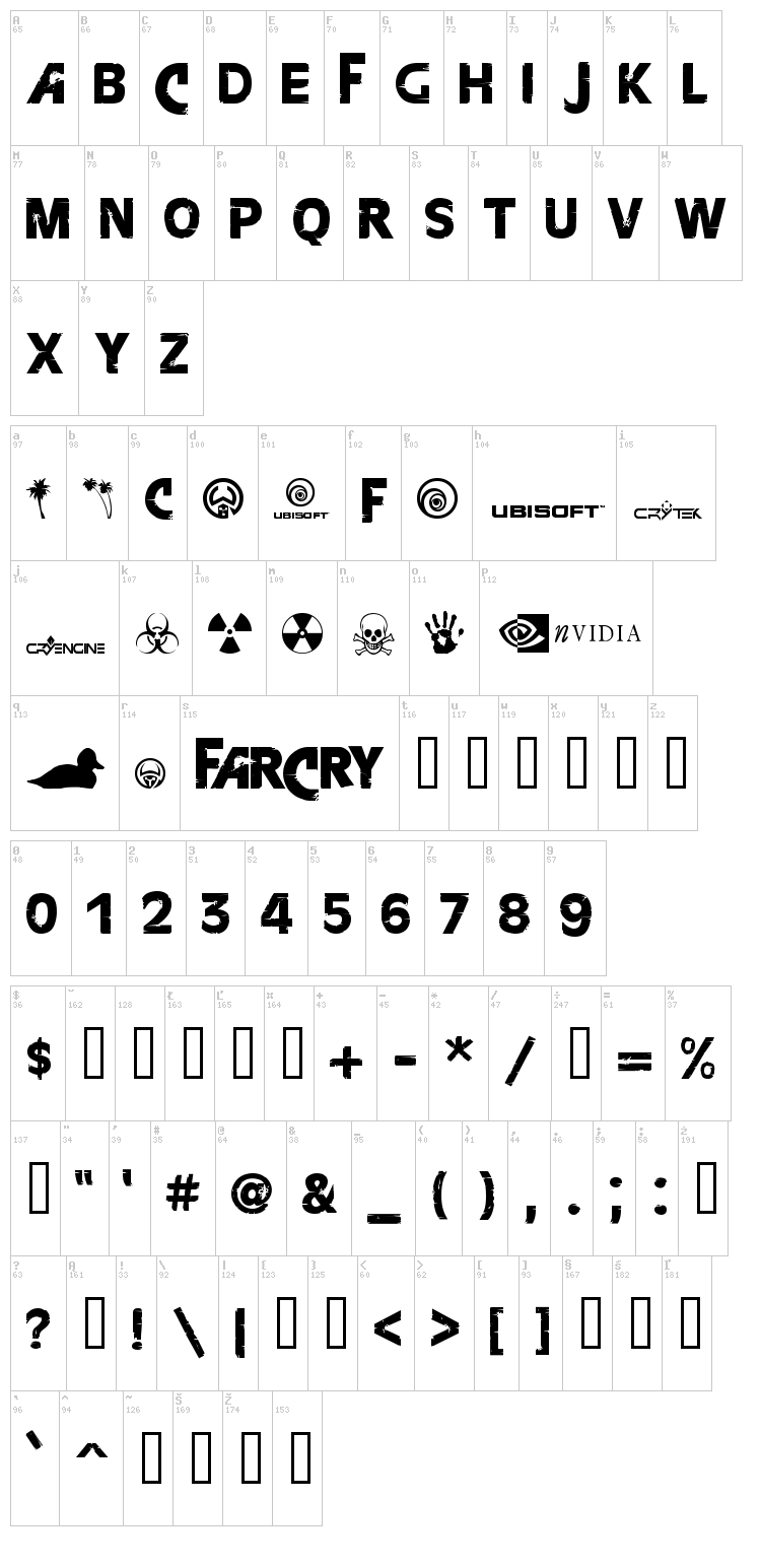 FarCry font map