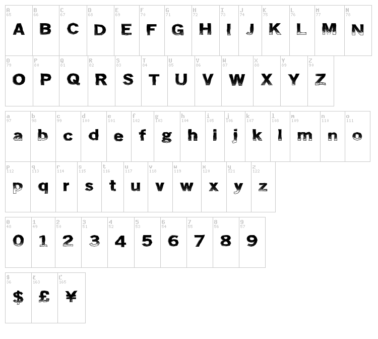 Insert Fun font map