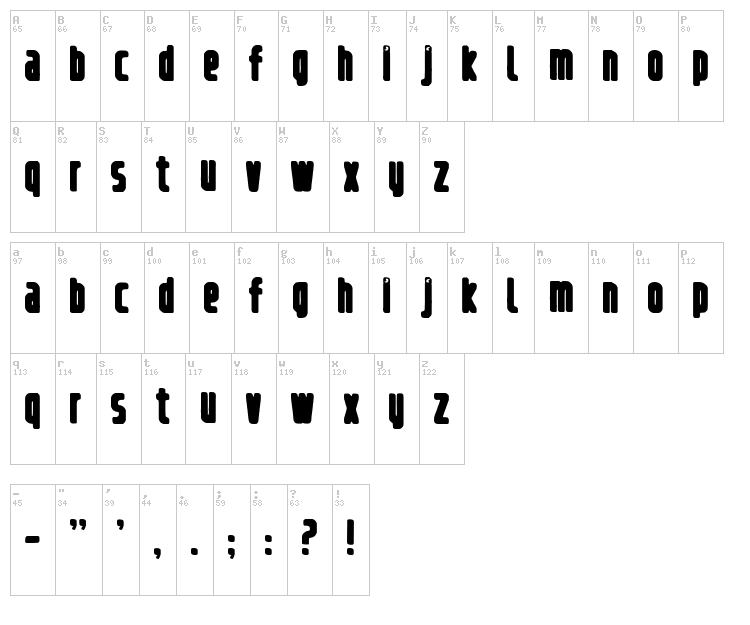 Refrigerator font map